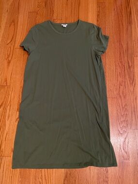 J. Crew Olive Green Short Sleeve T-shirt Dress